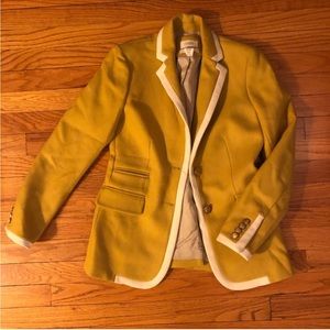 J.Crew Chartruese Blazer with White Trim